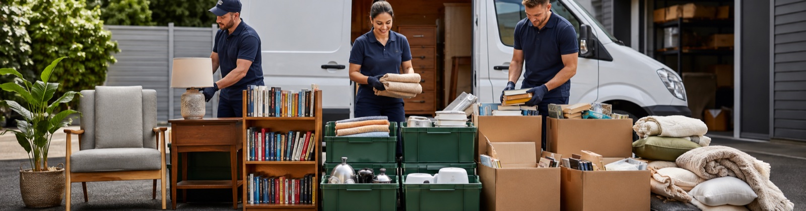 Items sorted for reuse, donation and recycling during a Kelso clearance